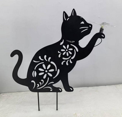 Avilo Cat Design Solar Stake Light - Black - Image 4