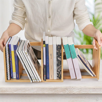 Avilo - Expandable Bookshelf - 3 Compartment - Bamboo - Brown - Image 3