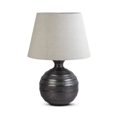 Elm Home And Garden Table Lamp - Antique Bronze - Silver Grey - Image 3