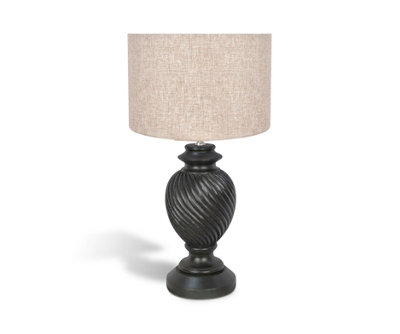 Elm Home And Garden Solid Wood Table Lamp Black - Image 4