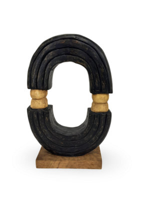  - Mango Wood Arched SculptureFreestanding Decorative Accent For Home AccessoriesBrown Finish32X44X10Cm - Image 5