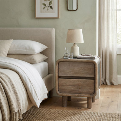  - Elm Home And Garden Mayfair Solid Mango Wood Side Table Natural 55Cm H X 45Cm W X 40Cm D
