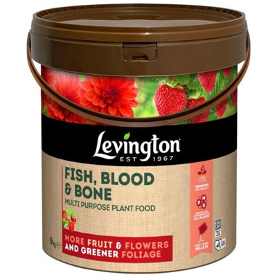 Levington Fish Blood And Bone 9Kg Organic Plant Food Npk 5-3-5 Slow Release Fertiliser For Vegetables Flowers Shrubs And Trees from B&Q