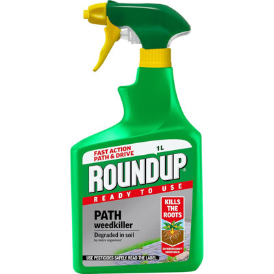B&Q Roundup Tough Ready To Use Weedkiller Powerful Root Kill Formula For Deep Rooted Weeds In Garden And Paths 1L
