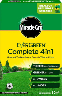 Miracle-Gro Evergreen Complete 4 In 1 Lawn Feed Weed And Moss Killer 80M² Coverage 2.8Kg Granular Formula from B&Q