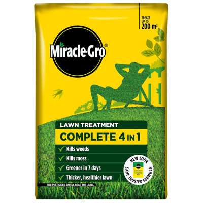 Miracle Gro Evergreen Complete 4 In 1 Lawn Feed Weed And Moss Control Covers 200M2 For Thicker Greener Lawns from B&Q