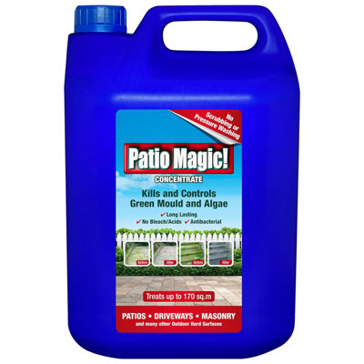 Patio Magic Outdoor Cleaner 5L Kills Mould Algae And Moss On Patios Decking Paths Driveways And Fencing from B&Q