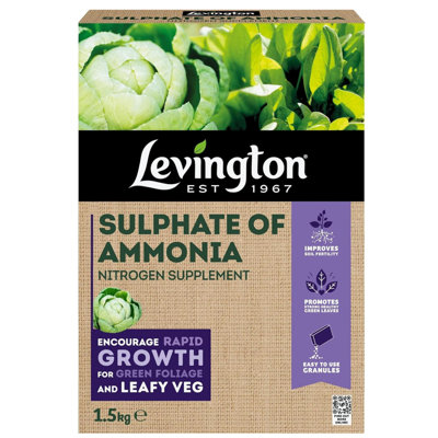 Levington Sulphate Of Ammonia 1.5Kg Fast Acting Nitrogen Fertiliser For Leafy Growth In Lawns And Vegetables from B&Q