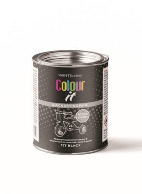Tin Gloss Black 300Ml Hard Wearing Quick Drying Interior Exterior Brush On Paint 3065 from B&Q
