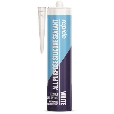 All Purpose Silicone Sealant White Flexible Waterproof Mould Resistant Gap Filler 260Ml 5966 from B&Q