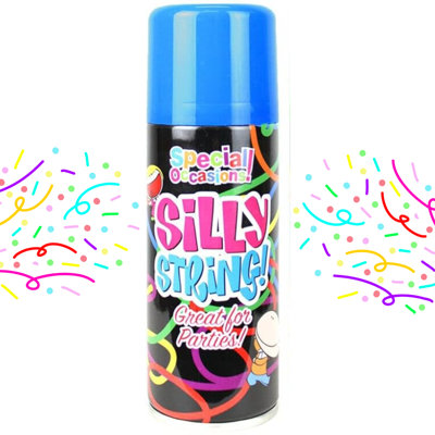 Party Silly String Spray 200Ml Blue Fun Streamer Spray For Birthdays Weddings Festivals Celebrations And Events 8002B from B&Q