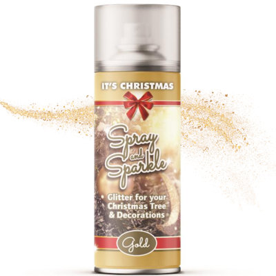 Christmas Spray And Sparkle Glitter Gold 200Ml Decorative Clear Lacquer With Shimmering Gold Glitter For Trees Ornaments 2694 from B&Q