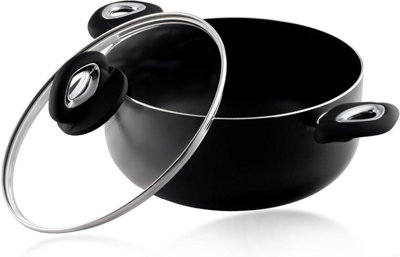 24Cm Non-Stick Saucepan (6L) & Glass LidInduction & All Hob CompatibleP650 from B&Q