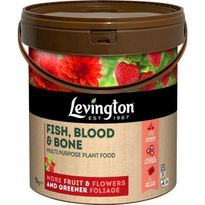 Levington Fish Blood And Bone 9Kg Multi Purpose Organic Based Plant Food For Fruit Flowers And Vegetables Npk 5-3-5 Pellets from B&Q