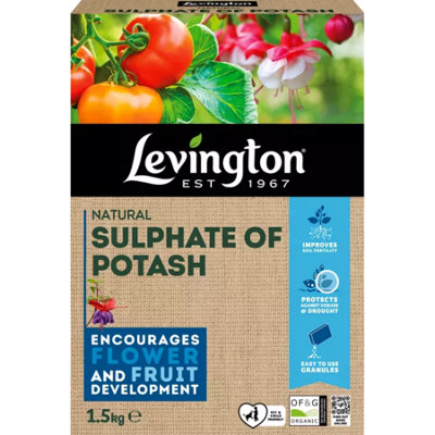 Levington Natural Sulphate Of Potash 1.5Kg High Potassium Fertilizer For Superior Fruit Development And Prolific Flowers from B&Q