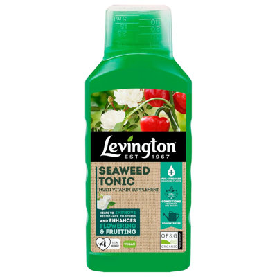 Levington Seaweed Tonic 800Ml Vegan Multi Vitamin Plant Supplement Improves Stress Resistance Enhances Flowering And Fruiting from B&Q