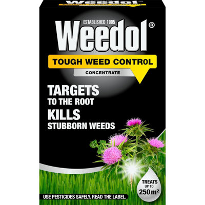 Weedol Tough Weed Control Concentrate 500Ml Kills Stubborn Weeds To The Root Treats 250M2 Lawn Safe Broadleaf Weed Killer from B&Q