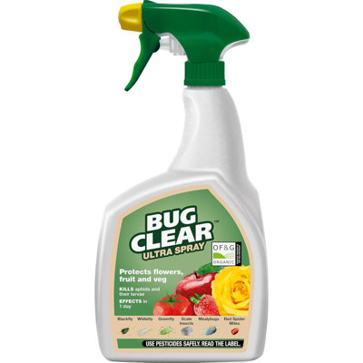 Bugclear Ultra Spray 800Ml Organic Certified Insecticide Kills Aphids And Mites In 1 Day For Fruit Vegetables And Ornamentals from B&Q