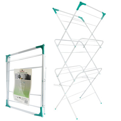 3 Tier Concertina Clothes Airer White Foldable Indoor Drying Rack For Laundry Towels And Garments from B&Q