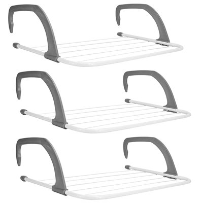 5 Bar Radiator Airer 3 Piece White Folding Compact Indoor Clothes Drying Rack Energy Efficient Space Saving Laundry Hanger from B&Q