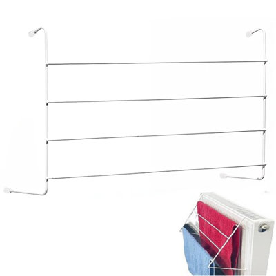 4 Bar Radiator Airer White Compact Indoor Drying Rack For Clothes And Towels Space Saving Laundry Airer For Home Use from B&Q