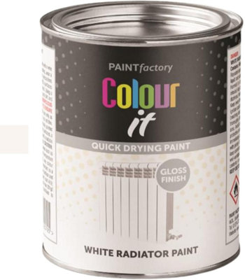 Colour It White Radiator Paint Tin Hard Wearing Quick Drying Multi Surface Brush On Protective Base Coating 300Ml 3070 from B&Q