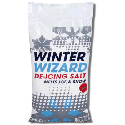  - 1X Winter Wizard De Icing White Rock Salt 10Kg Bag Ice Snow Remover Ideal For Driveways Paths And Roads