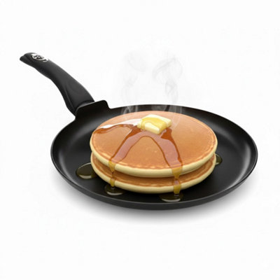 28Cm Non-Stick Crepe Pancake Pan Pfoa Free Induction All Hob Compatible 4mm Base Aluminium Soft Touch Handle Easy Clean from B&Q