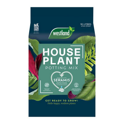  - Westland Houseplant Potting Mix 10LQuad System Houseplant Compost With Nutrient-Rich Perlite & Seramis For Water Control