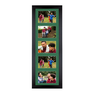 B&Q -  26X8 Black Sleek Multi Photo Frame With Emerald MountHolds 5 Apertures (5X) 6X4 Photos