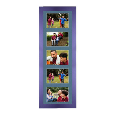 B&Q -  26X8 Purple Sleek Multi Photo Frame With Pompadour MountHolds 5 Apertures (5X) 6X4 Photos