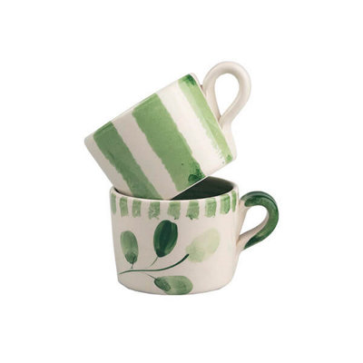Selbrae House Flora Stripe Set Of 2 Ceramic Espresso Cups from B&Q