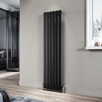  - Planet Radiators Flat Panel Single 1600 X 376mm Cast Iron Style Radiator Black