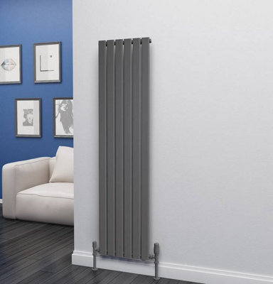  - Planet Radiators Flat Panel Single 1600 X 376mm Cast Iron Style Radiator Anthracite