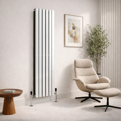  - Planet Radiators Flat Panel Single 1600 X 528mm Cast Iron Style Radiator White