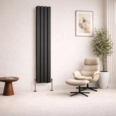  - Planet Radiators Flat Panel Double 1600 X 304mm Cast Iron Style Radiator Anthracite