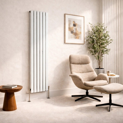  - Planet Radiators Flat Panel Double 1600 X 456mm Cast Iron Style Radiator White