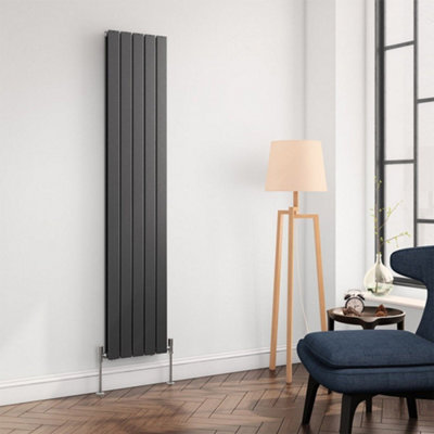  - Planet Radiators Flat Panel Single 1800 X 376mm Cast Iron Style Radiator Anthracite