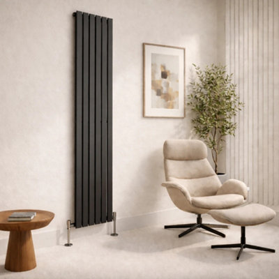  - Planet Radiators Flat Panel Single 1800 X 452mm Cast Iron Style Radiator Anthracite
