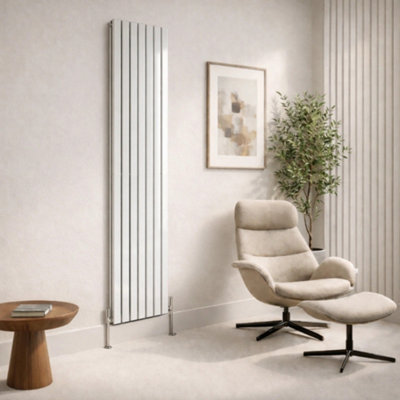  - Planet Radiators Flat Panel Single 1800 X 528mm Cast Iron Style Radiator White