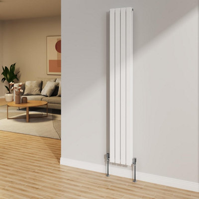  - Planet Radiators Flat Panel Double 1800 X 232mm Cast Iron Style Radiator White