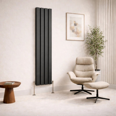  - Planet Radiators Flat Panel Double 1800 X 232mm Cast Iron Style Radiator Anthracite