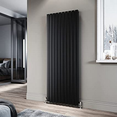  - Planet Radiators Flat Panel Double 1800 X 608mm Cast Iron Style Radiator Black