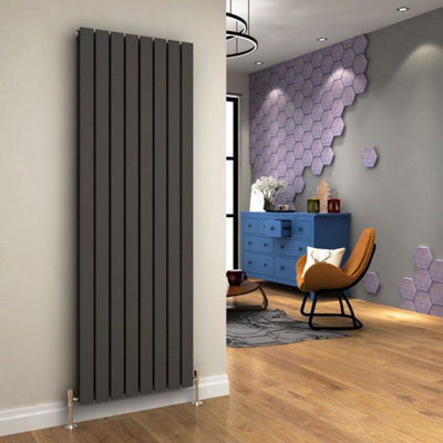  - Planet Radiators Flat Panel Double 1800 X 608mm Cast Iron Style Radiator Anthracite