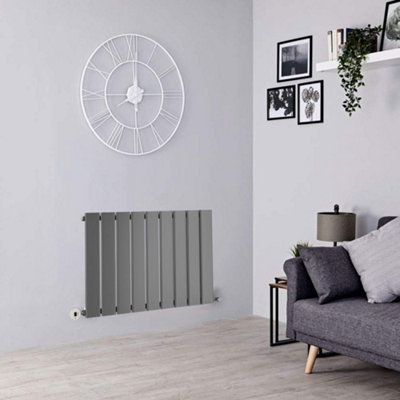  - Planet Radiators Flat Panel Single 400 X 604mm Cast Iron Style Radiator Anthracite