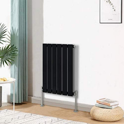  - Planet Radiators Flat Panel Single 600 X 604mm Cast Iron Style Radiator Black