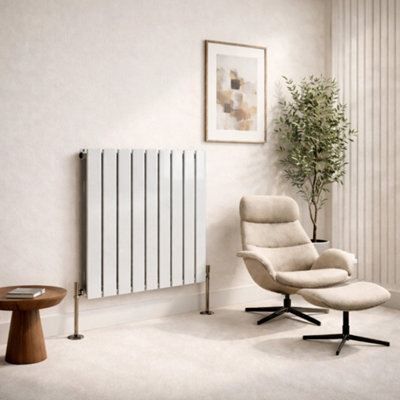  - Planet Radiators Flat Panel Double 600 X 608mm Cast Iron Style Radiator White
