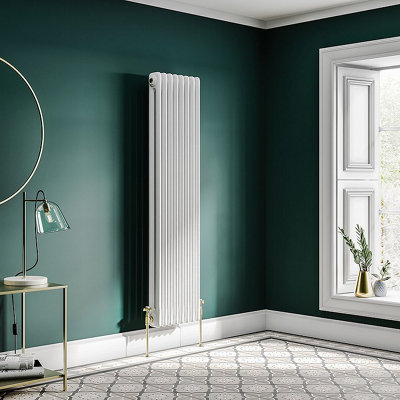  - Planet Radiators Two Column 1500 X 380mm Cast Iron Style Radiator White