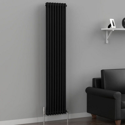  - Planet Radiators Two Column 1500 X 470mm Cast Iron Style Radiator Black