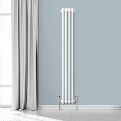  - Planet Radiators Two Column 1800 X 200mm Cast Iron Style Radiator White
